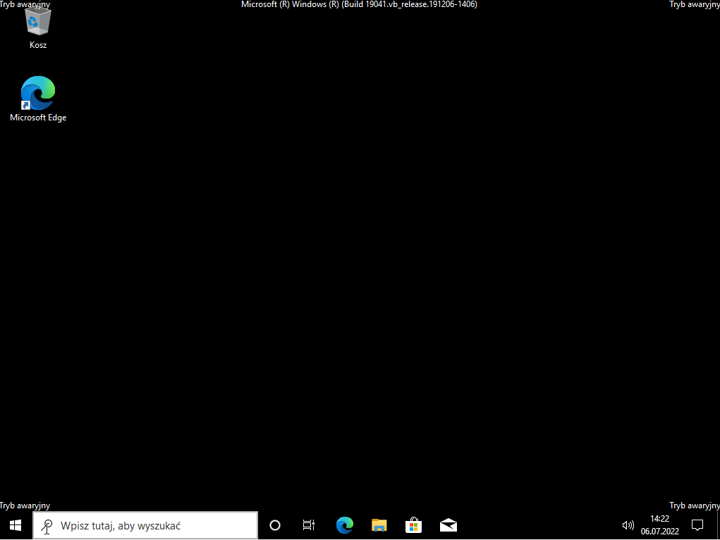 windows 10 tryb awaryjny jak wyglada